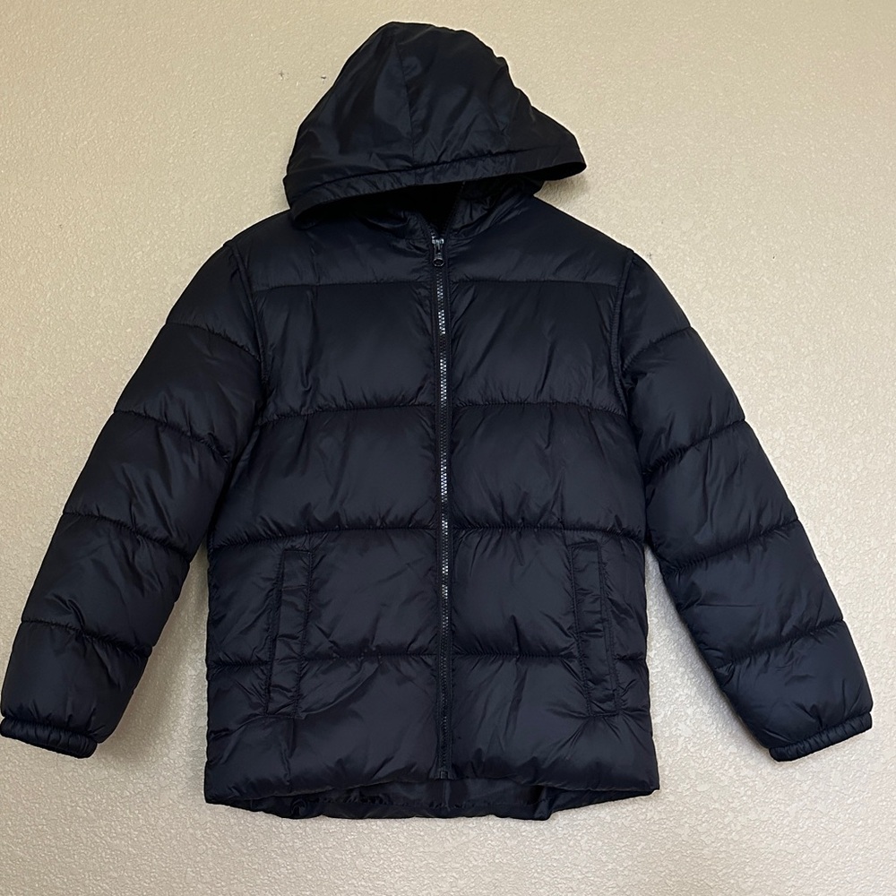 Black Puffer Jacket with Hood